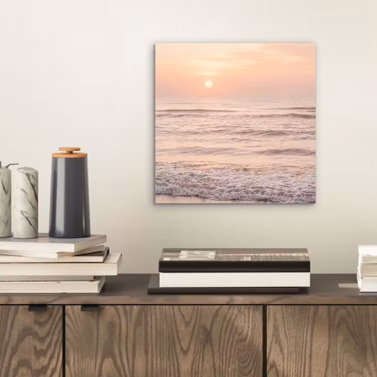 Aluminium schilderij - Zon - Strand - Roze — 2