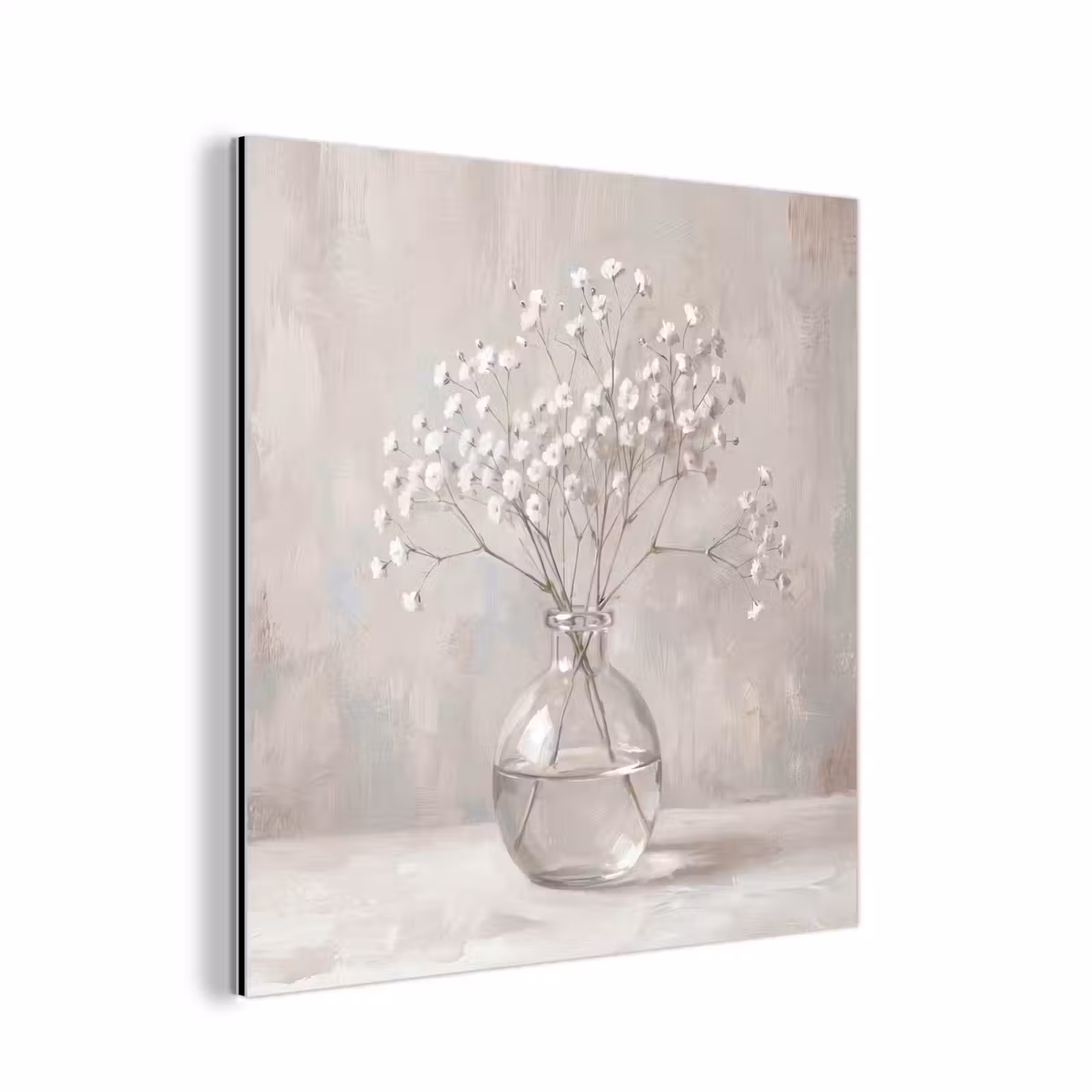 Aluminium schilderij - Gipskruid - Vaas - Wit — 1