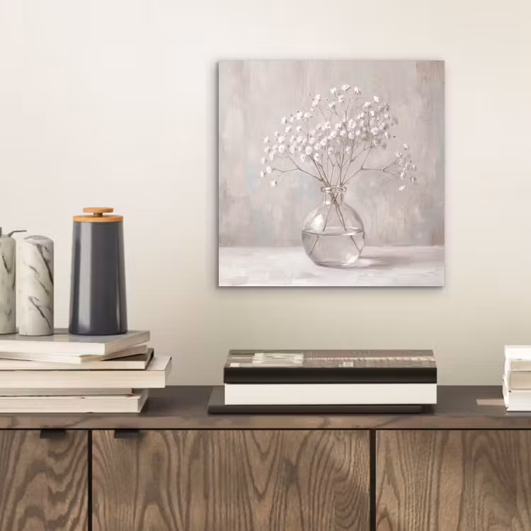 Aluminium schilderij - Gipskruid - Vaas - Wit — 2