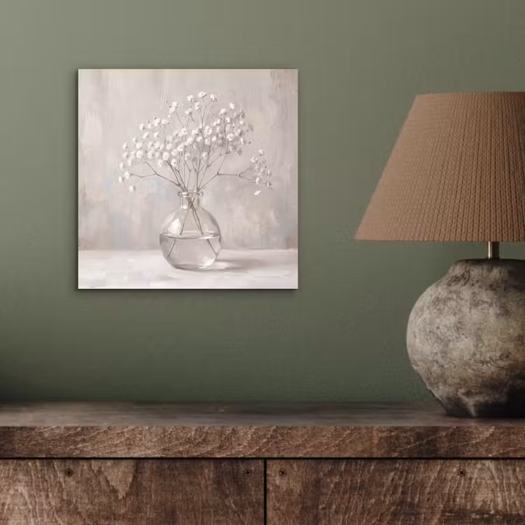 Aluminium schilderij - Gipskruid - Vaas - Wit — 3