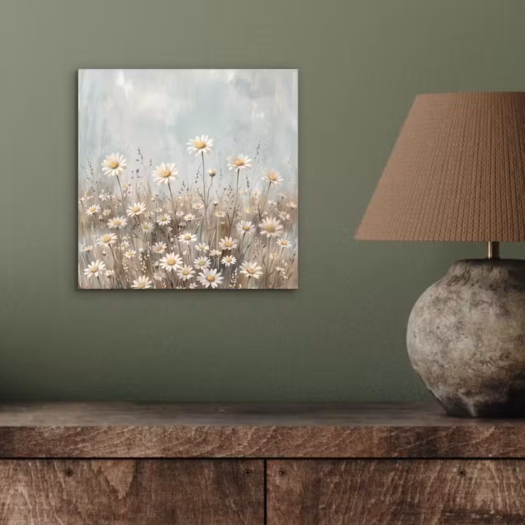 Aluminium schilderij - Madelief - Illustratie - Wit — 3