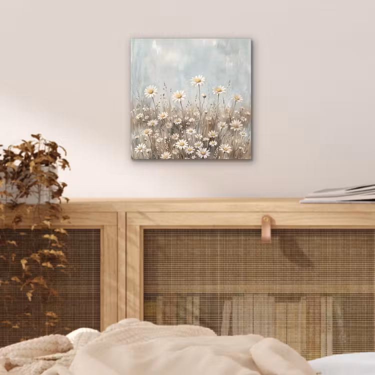 Aluminium schilderij - Madelief - Illustratie - Wit — 4
