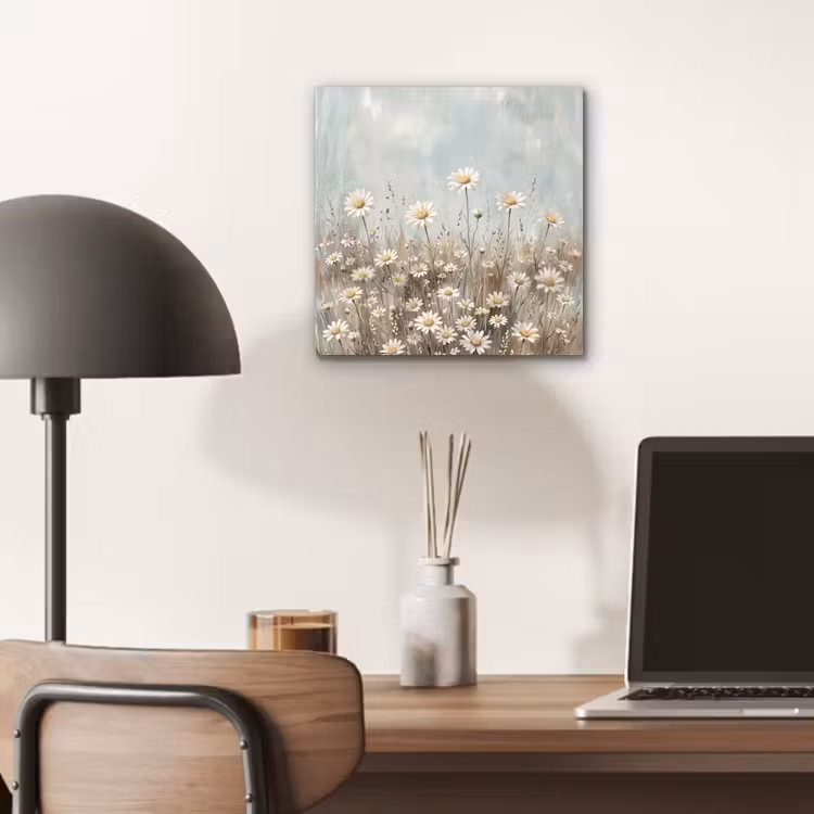 Aluminium schilderij - Madelief - Illustratie - Wit — 6