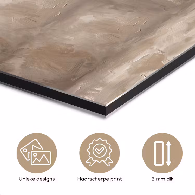 Aluminium schilderij - Olijfplant - Aardenpot - Abstract - Beige — 7
