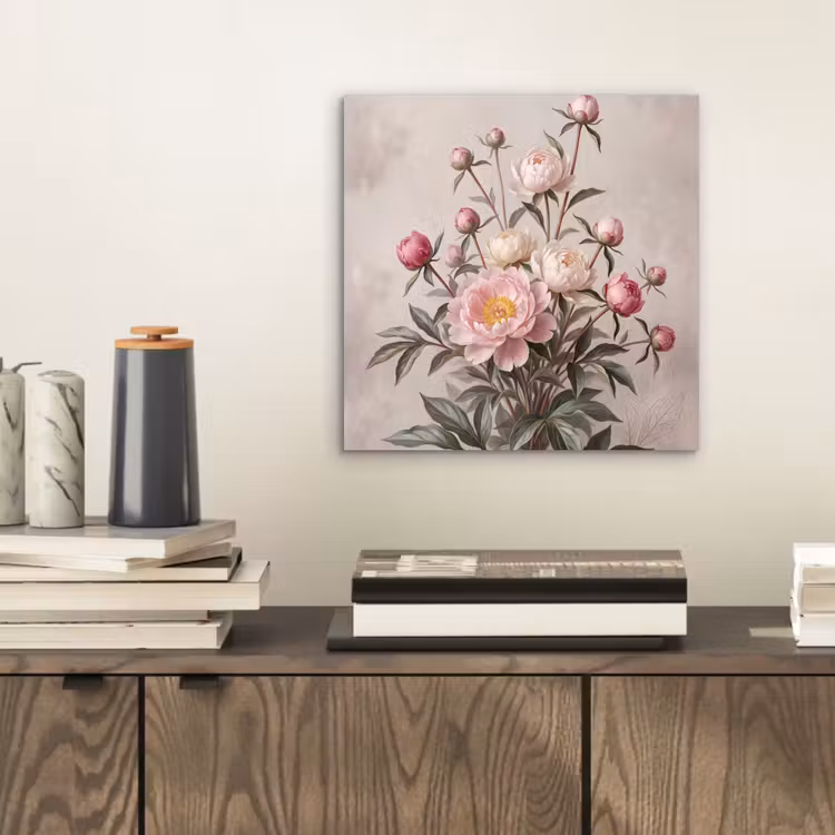 Aluminium schilderij - Pioenrozen - Boeket - Roze — 2