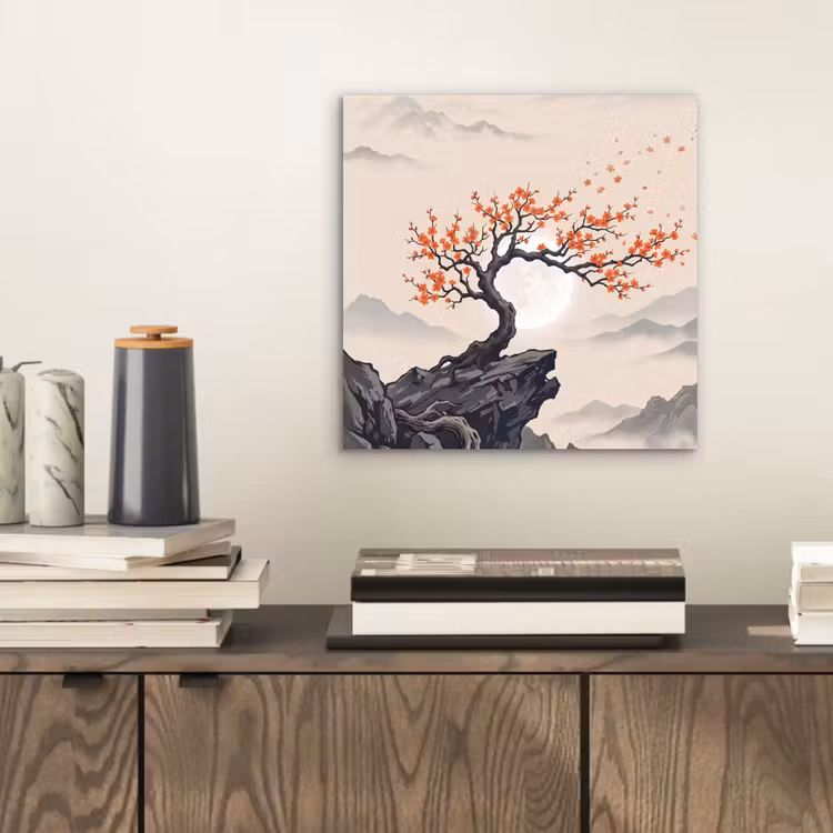 Aluminium schilderij - Aziatisch - Bloesem - Rood — 2