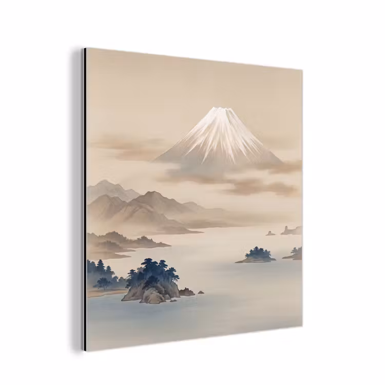 Aluminium schilderij - Japans - Landschap - Beige — 1