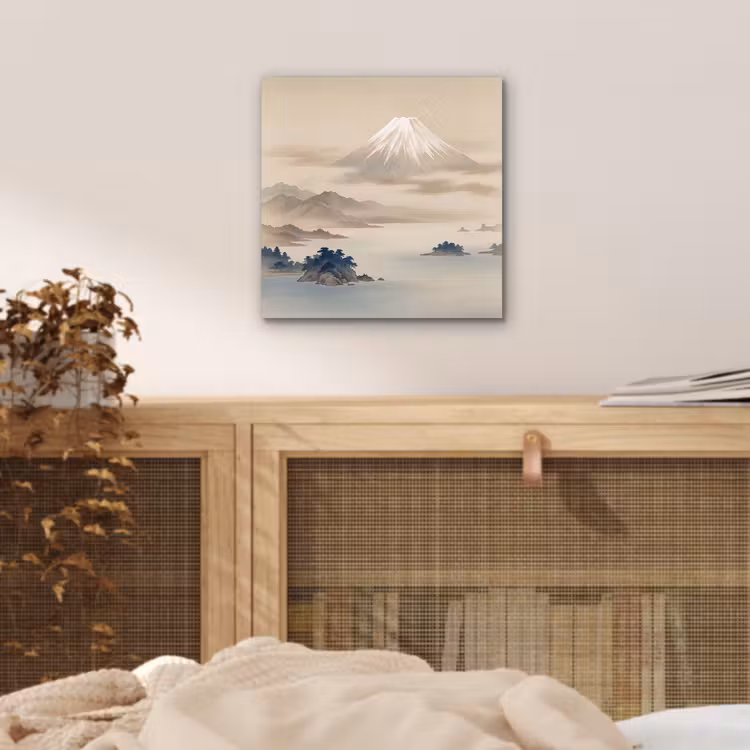 Aluminium schilderij - Japans - Landschap - Beige — 4