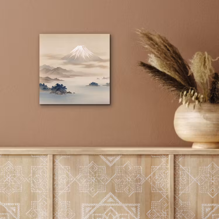 Aluminium schilderij - Japans - Landschap - Beige — 5