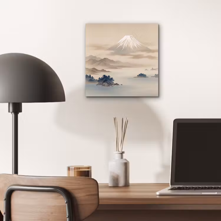 Aluminium schilderij - Japans - Landschap - Beige — 6