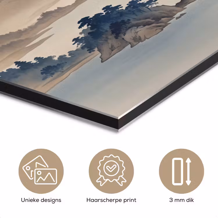 Aluminium schilderij - Japans - Landschap - Beige — 7