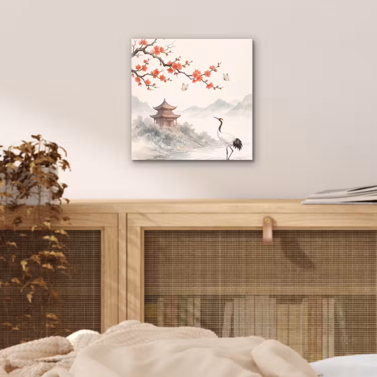 Aluminium schilderij - Kraanvogel - Azië - Klassiek — 4