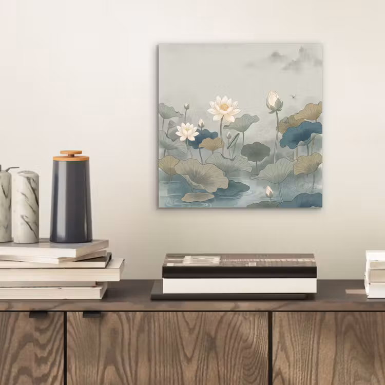 Aluminium schilderij - Lotus - Bloemen - Groen — 2