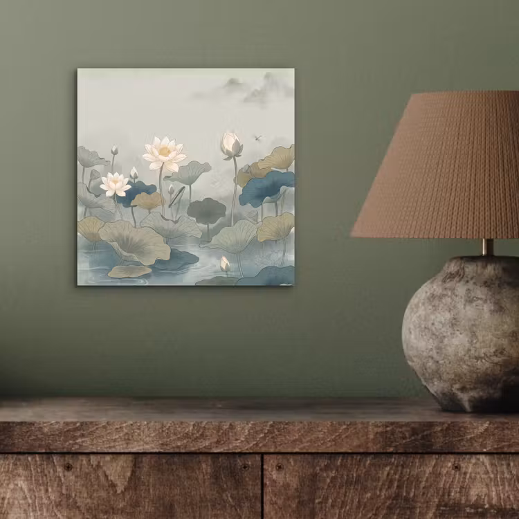 Aluminium schilderij - Lotus - Bloemen - Groen — 3
