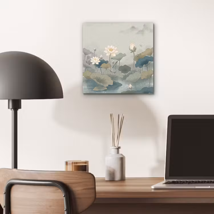 Aluminium schilderij - Lotus - Bloemen - Groen — 6