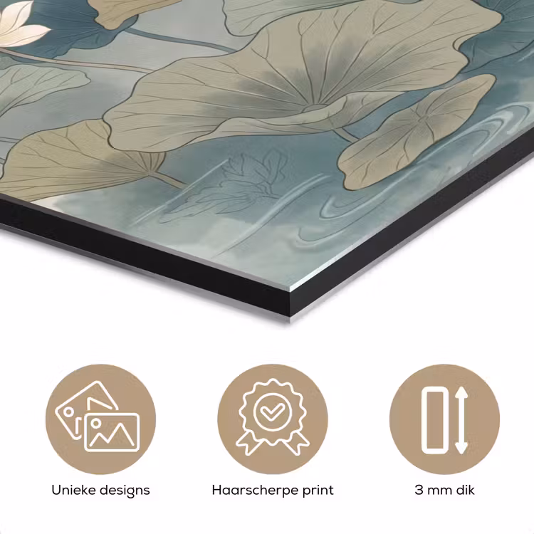 Aluminium schilderij - Lotus - Bloemen - Groen — 7