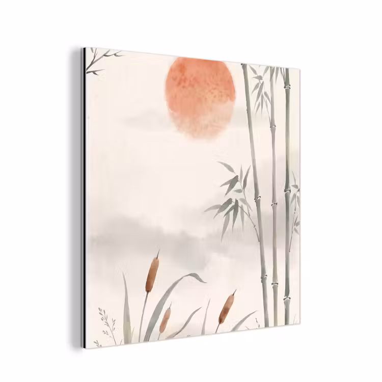Aluminium schilderij - Minimalistisch - Bamboe - Groen — 1