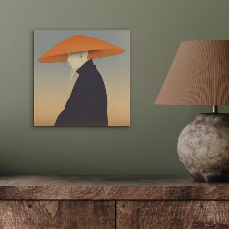 Aluminium schilderij - Minimalistisch - Silhouet - Oranje — 3