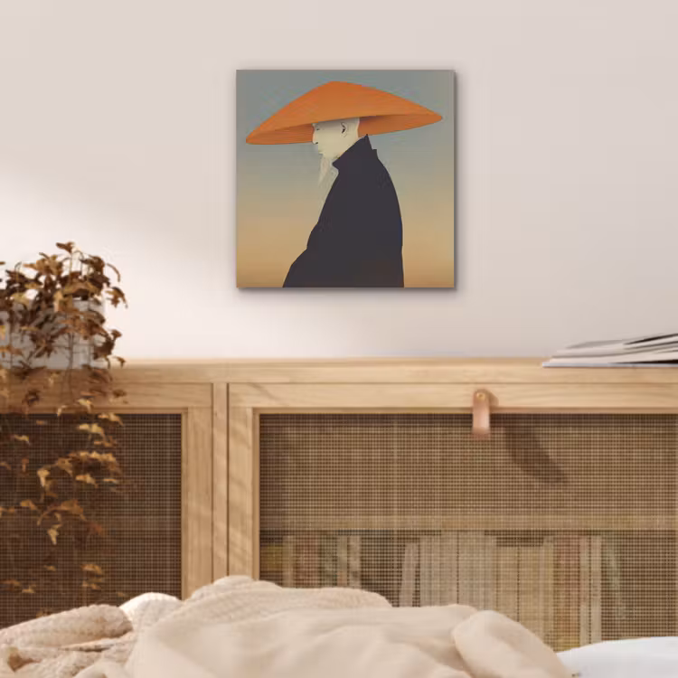 Aluminium schilderij - Minimalistisch - Silhouet - Oranje — 4