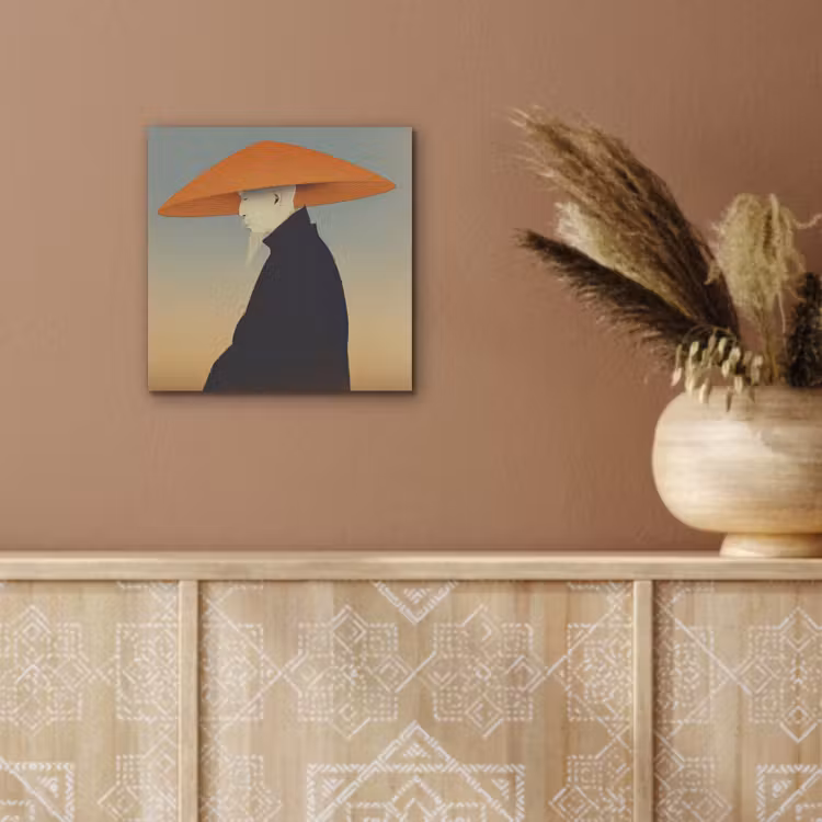 Aluminium schilderij - Minimalistisch - Silhouet - Oranje — 5