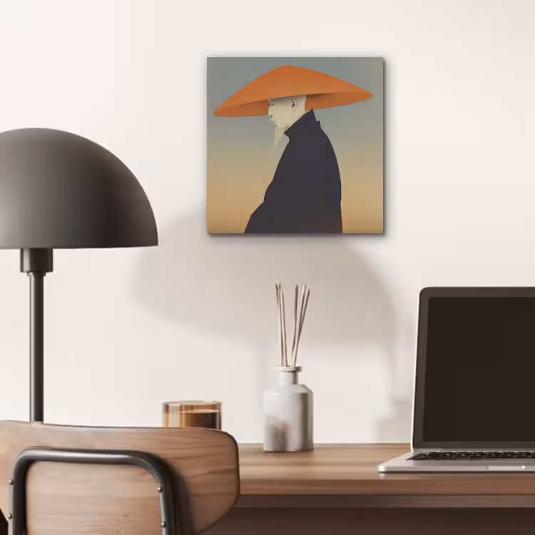 Aluminium schilderij - Minimalistisch - Silhouet - Oranje — 6