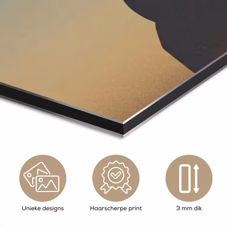 Aluminium schilderij - Minimalistisch - Silhouet - Oranje — 7