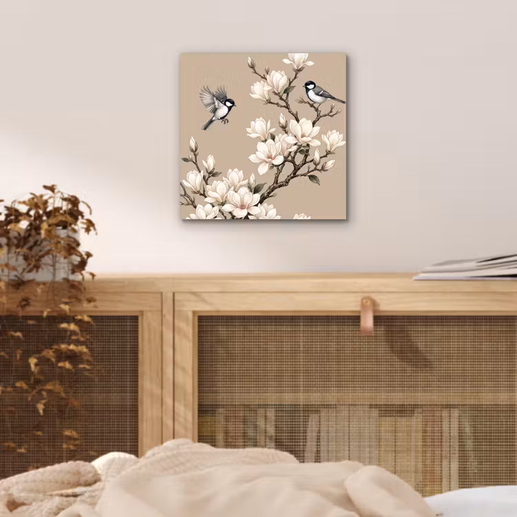 Aluminium schilderij - Oosters - Vogels - Beige — 4