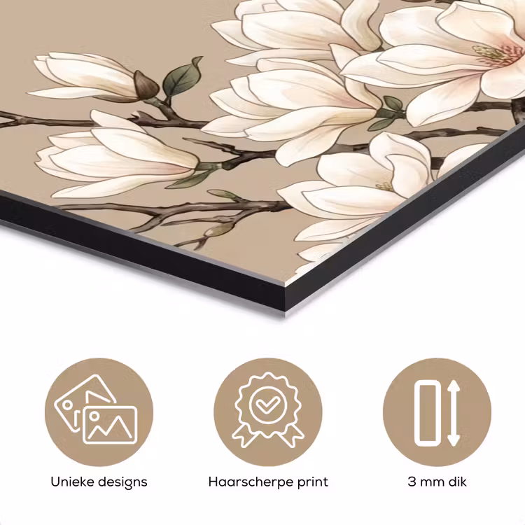 Aluminium schilderij - Oosters - Vogels - Beige — 7