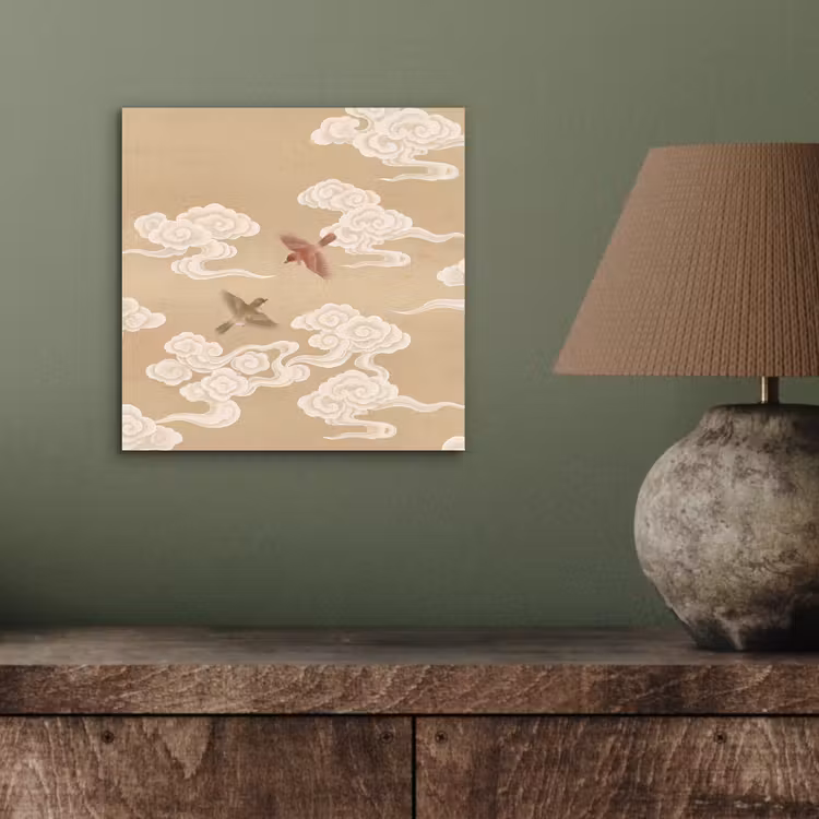 Aluminium schilderij - Vogels - Vliegen - Beige — 3