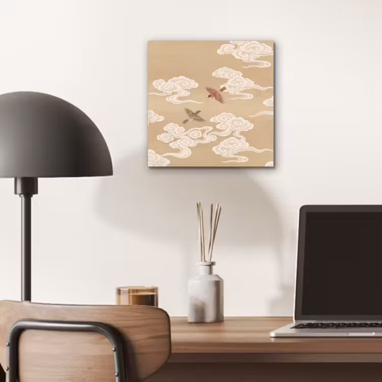 Aluminium schilderij - Vogels - Vliegen - Beige — 6