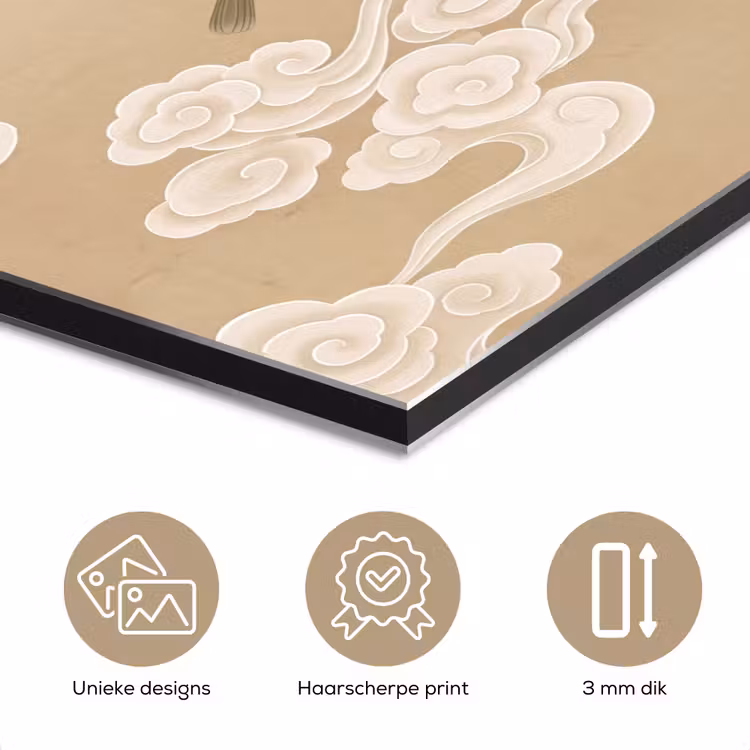 Aluminium schilderij - Vogels - Vliegen - Beige — 7