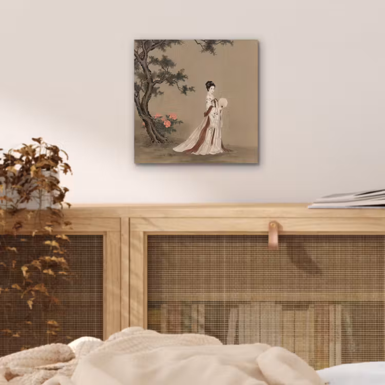 Aluminium schilderij - Vrouw - Azië - Kunst - Beige — 4