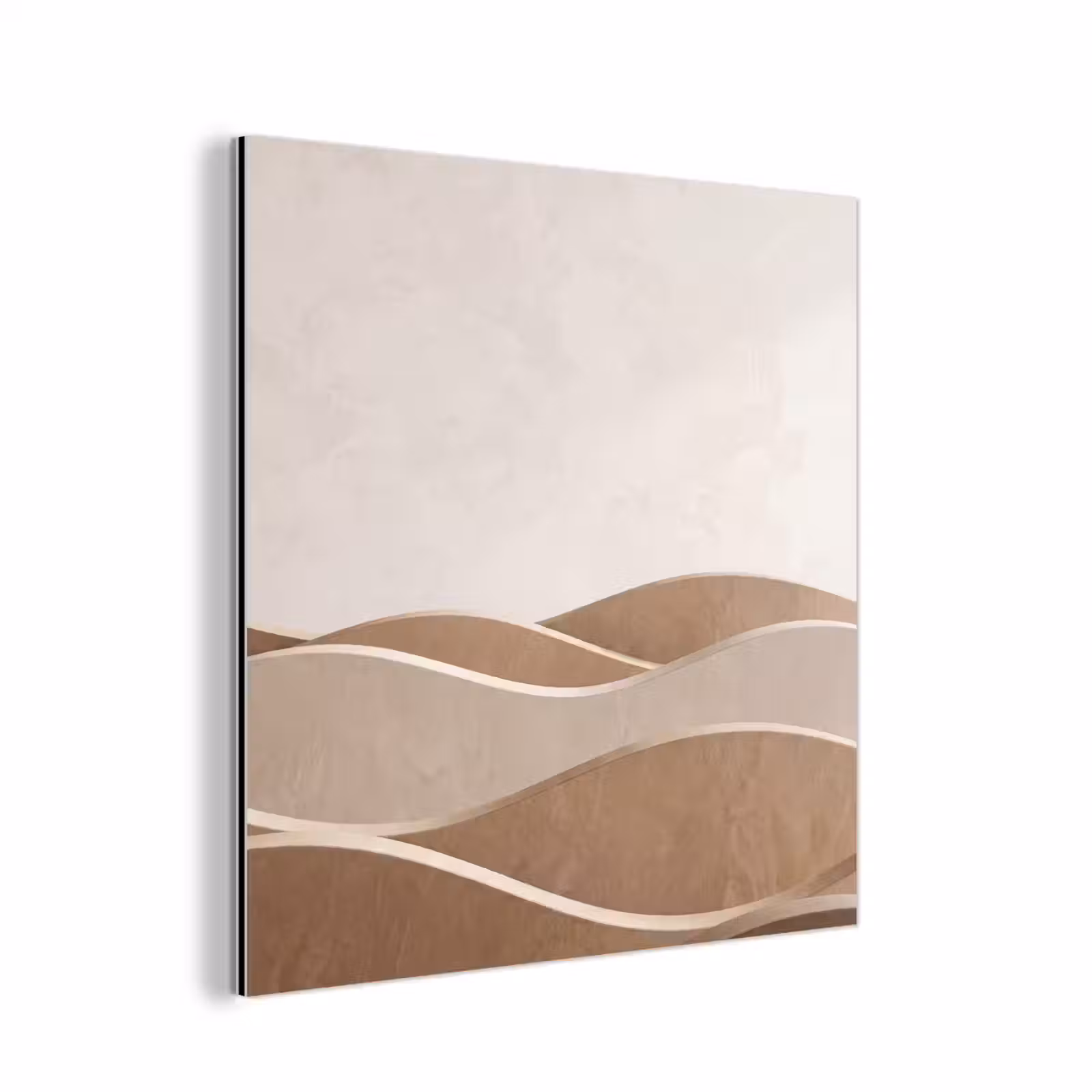 Aluminium schilderij - Abstract - Golven - Modern - Beige — 1