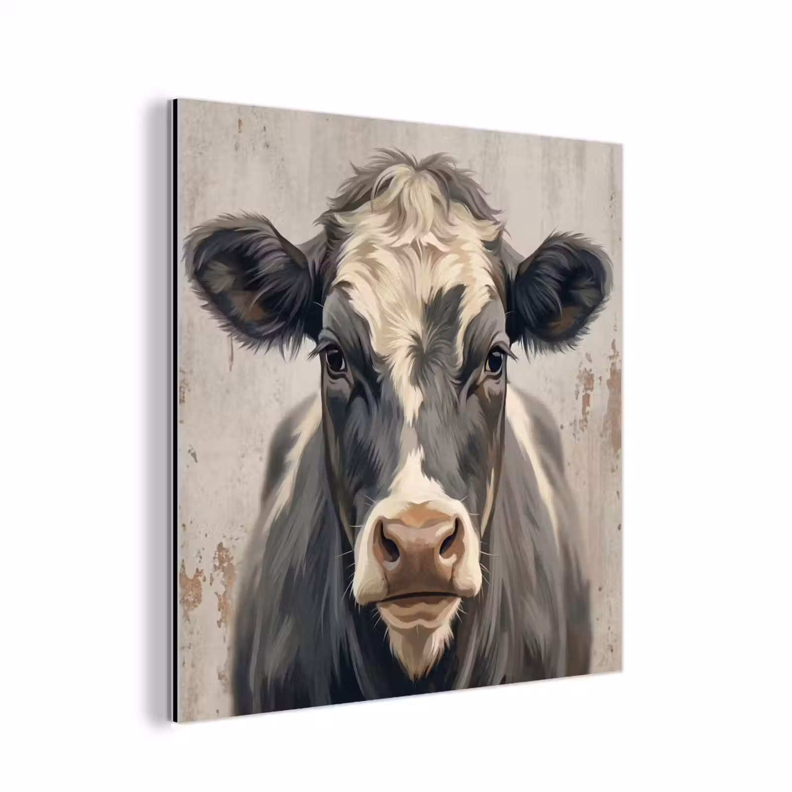 Aluminium schilderij - Koe - Portret - Dieren - Modern — 1