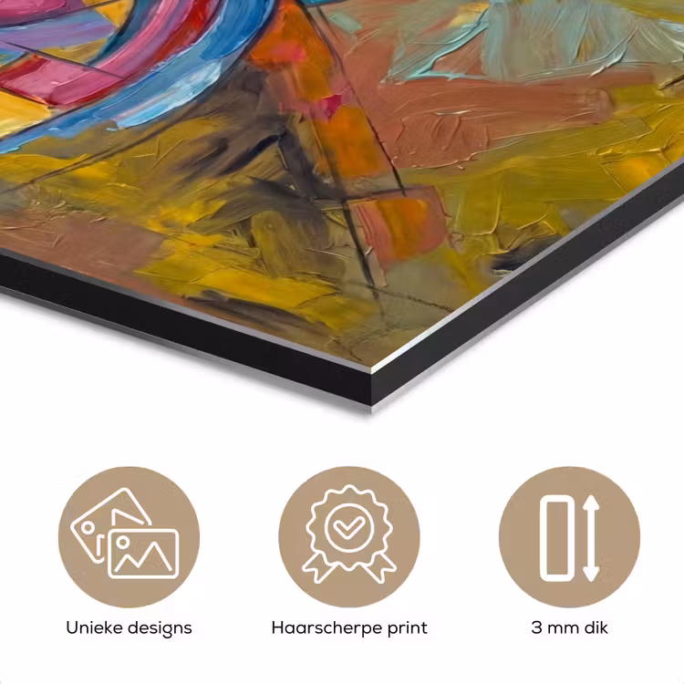 Aluminium schilderij - Abstract - Cirkels - Schilderij - Kleurrijk - Dynamisch — 7