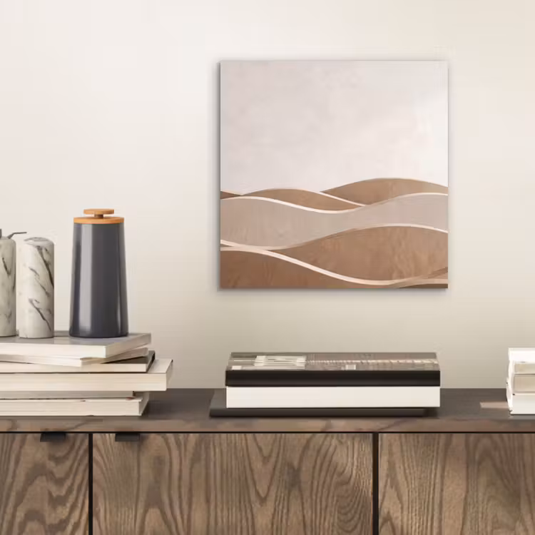 Aluminium schilderij - Abstract - Golven - Modern - Beige — 2