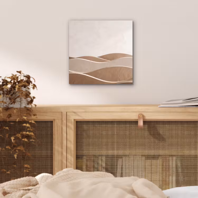 Aluminium schilderij - Abstract - Golven - Modern - Beige — 4