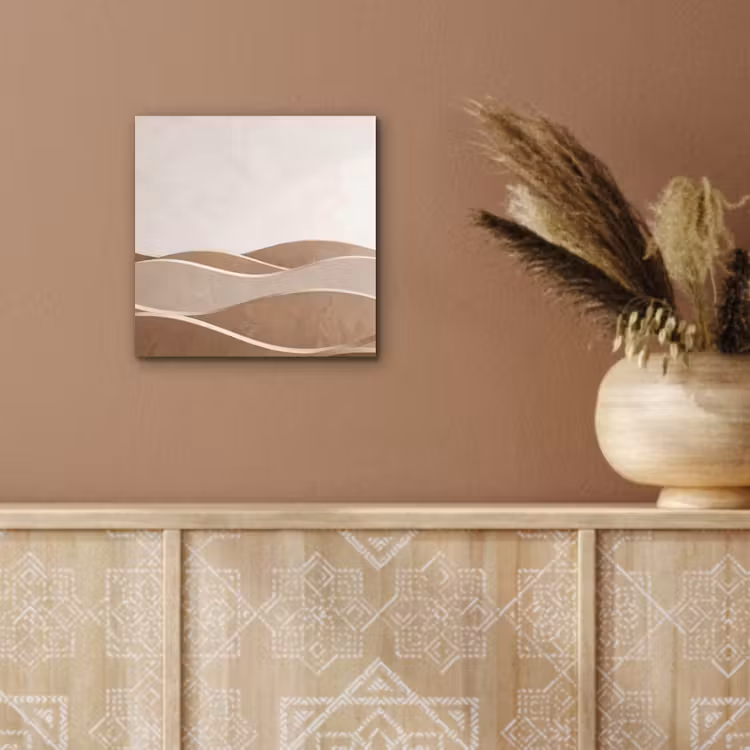 Aluminium schilderij - Abstract - Golven - Modern - Beige — 5