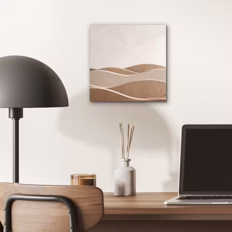 Aluminium schilderij - Abstract - Golven - Modern - Beige — 6
