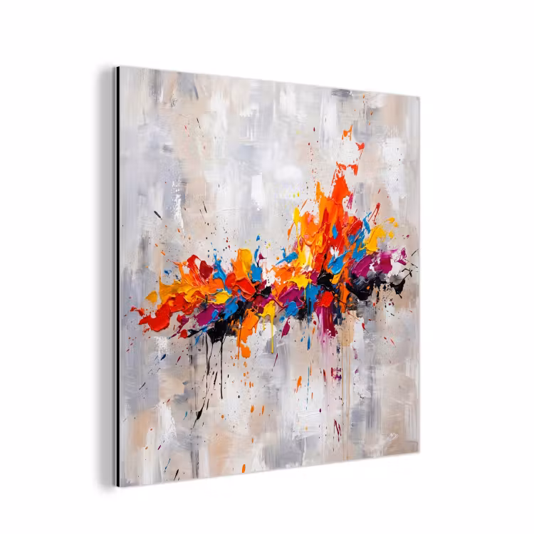 Aluminium schilderij - Abstract - Schilderij - Kleurrijk - Dynamisch — 1