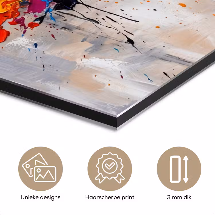 Aluminium schilderij - Abstract - Schilderij - Kleurrijk - Dynamisch — 7