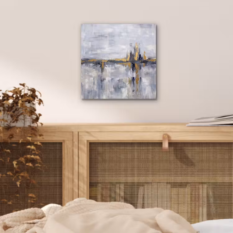 Aluminium schilderij - Abstract - Structuur - Goud - Grijs - Modern — 4