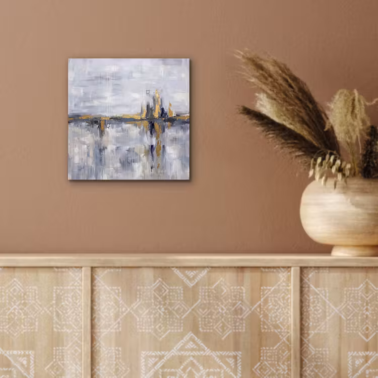 Aluminium schilderij - Abstract - Structuur - Goud - Grijs - Modern — 5