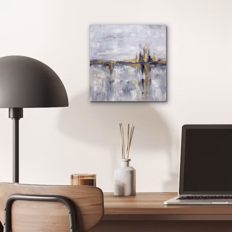 Aluminium schilderij - Abstract - Structuur - Goud - Grijs - Modern — 6
