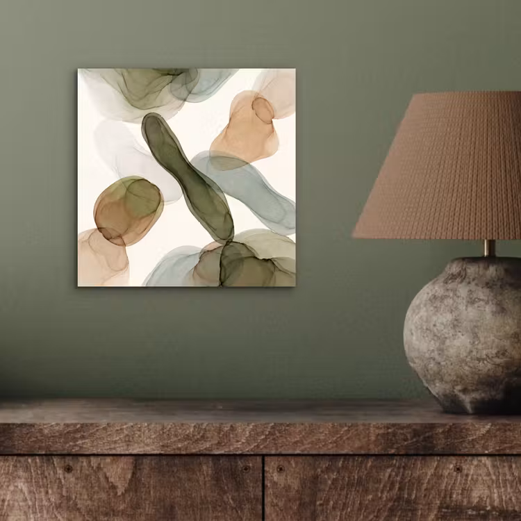 Aluminium schilderij - Abstract - Vormen - Modern - Kunst - Groen - Bruin — 3