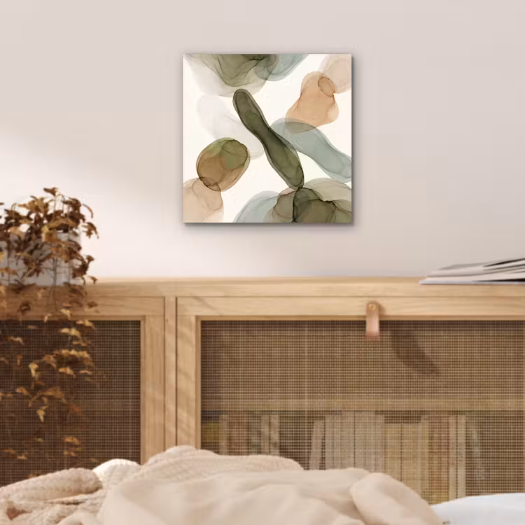 Aluminium schilderij - Abstract - Vormen - Modern - Kunst - Groen - Bruin — 4