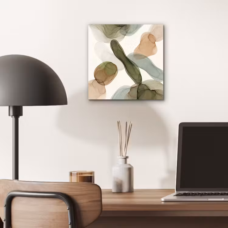 Aluminium schilderij - Abstract - Vormen - Modern - Kunst - Groen - Bruin — 6