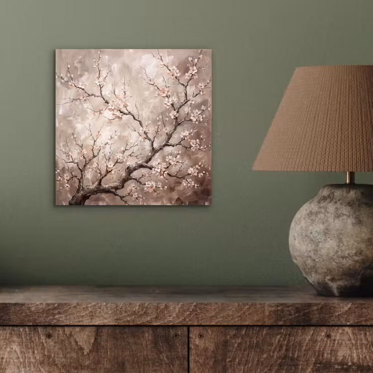 Aluminium schilderij - Bloesem - Takken - Schilderij - Beige - Serene — 3
