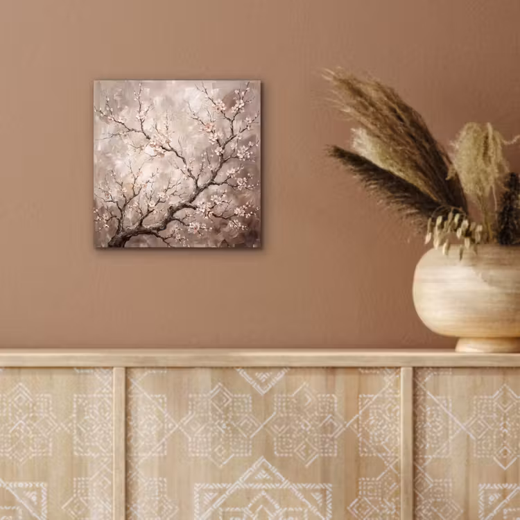 Aluminium schilderij - Bloesem - Takken - Schilderij - Beige - Serene — 5