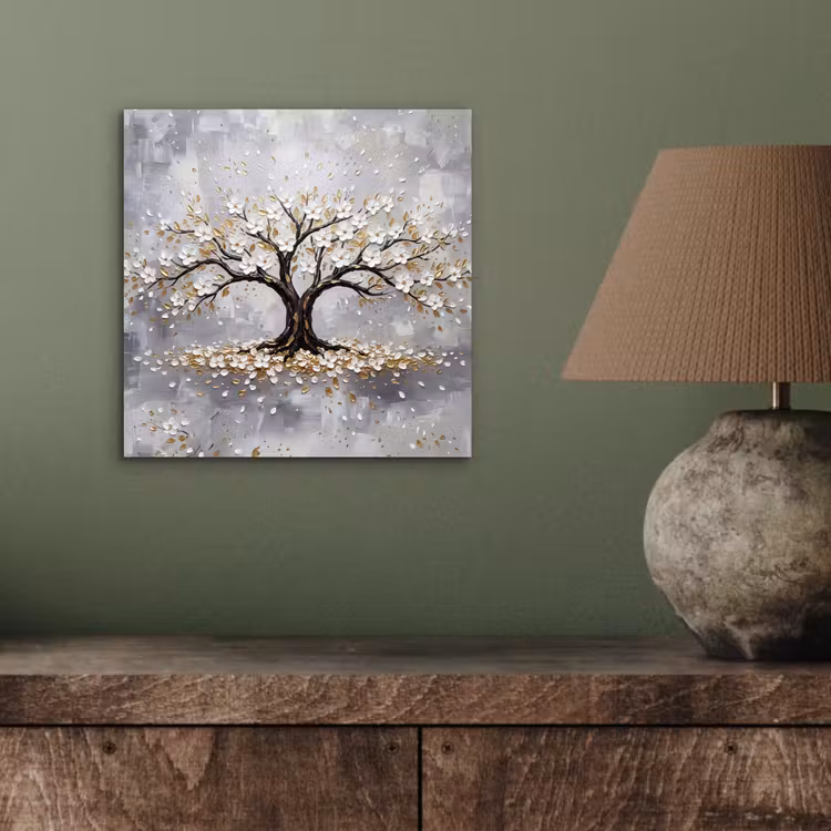 Aluminium schilderij - Boom - Bloemen - Natuur - Abstract - Wit — 3